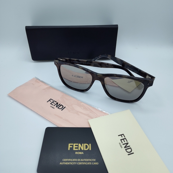 FENDI Roma Tortoiseshell Sunglasses FF M0035/S Italy + Case & Authenticity - Picture 1 of 11